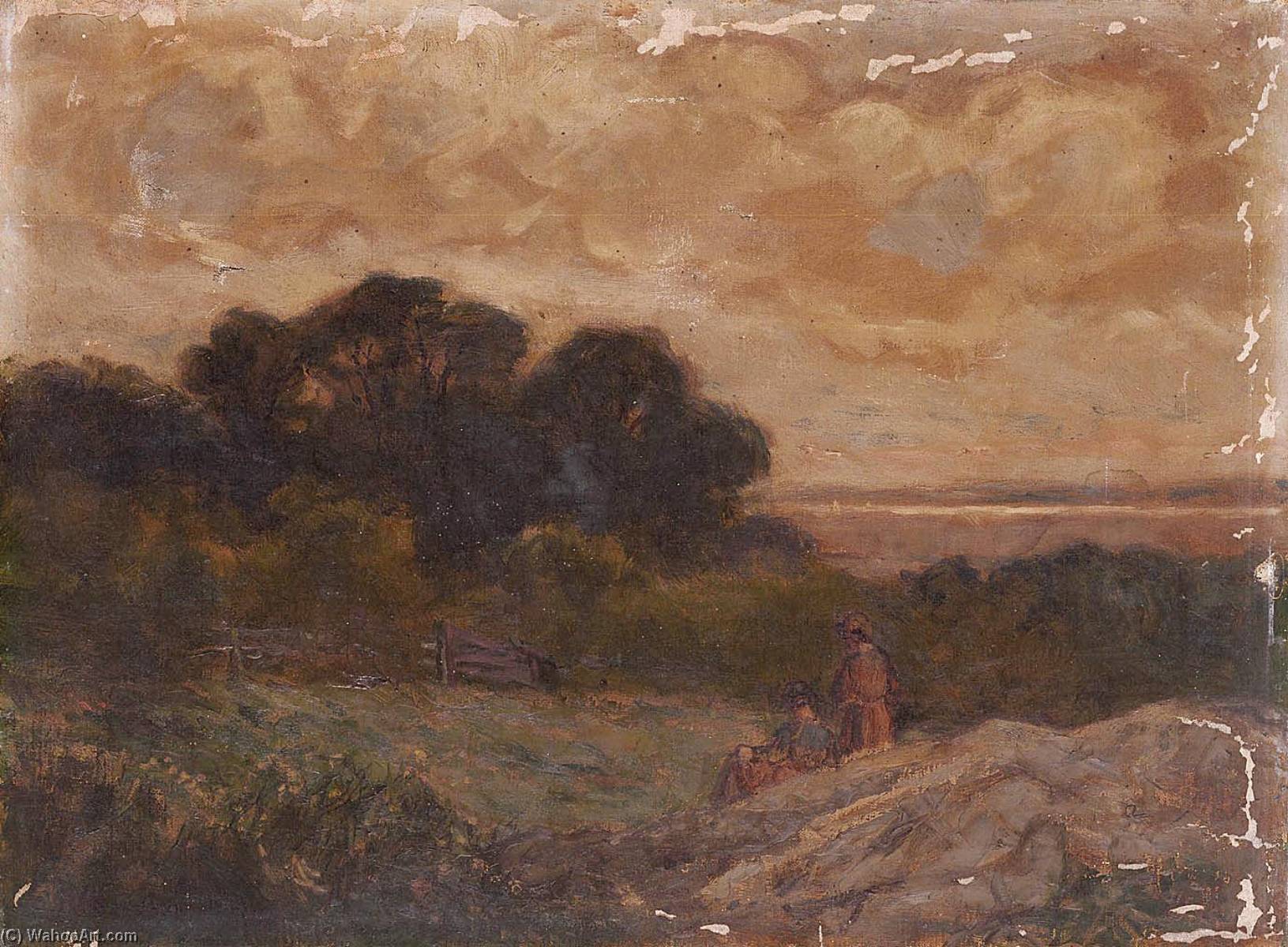 Untitled (landscape With Two Women Reclining On Rocks) — Edward Mitchell Bannister