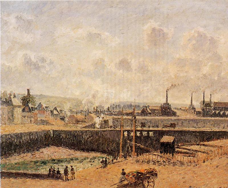 Dieppe, Valle De Dunquesne, Bajamar, Sol, Mañana — Camille Pissarro