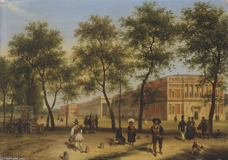 View Of Alleged Paseo Del Prado With The Prado Museum In Madrid — Guiseppe Canella