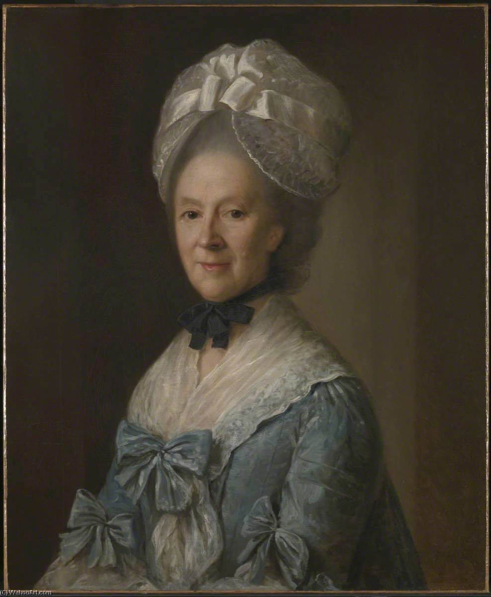 Portrait Of A Lady In A Blue Dress, Possibly Mrs Mary Barnardiston — Nathaniel Hone I