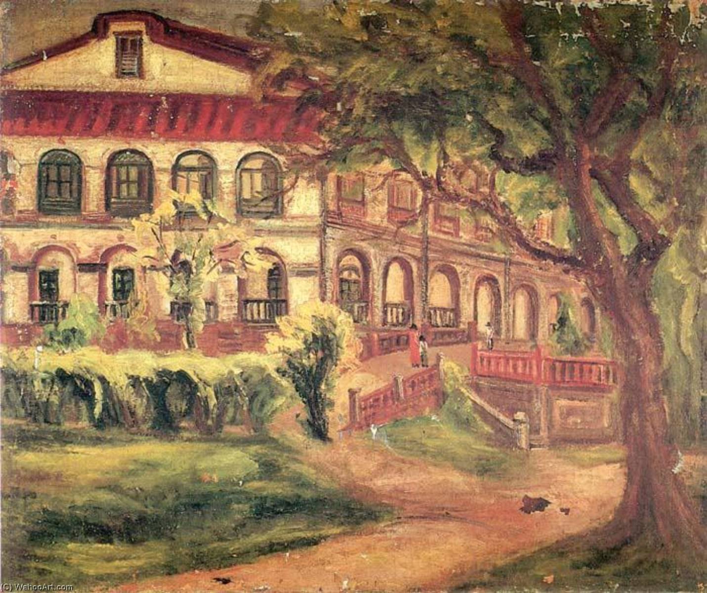 English Campus Of Changrong Girls' High School Chen Cheng Po 1941 Canvas Oil Painting Collection Of Chen's Family Members 中文 長榮女中校園 陳澄波 1941 畫布 油彩 畫家家族收藏 — Chen Cheng Po