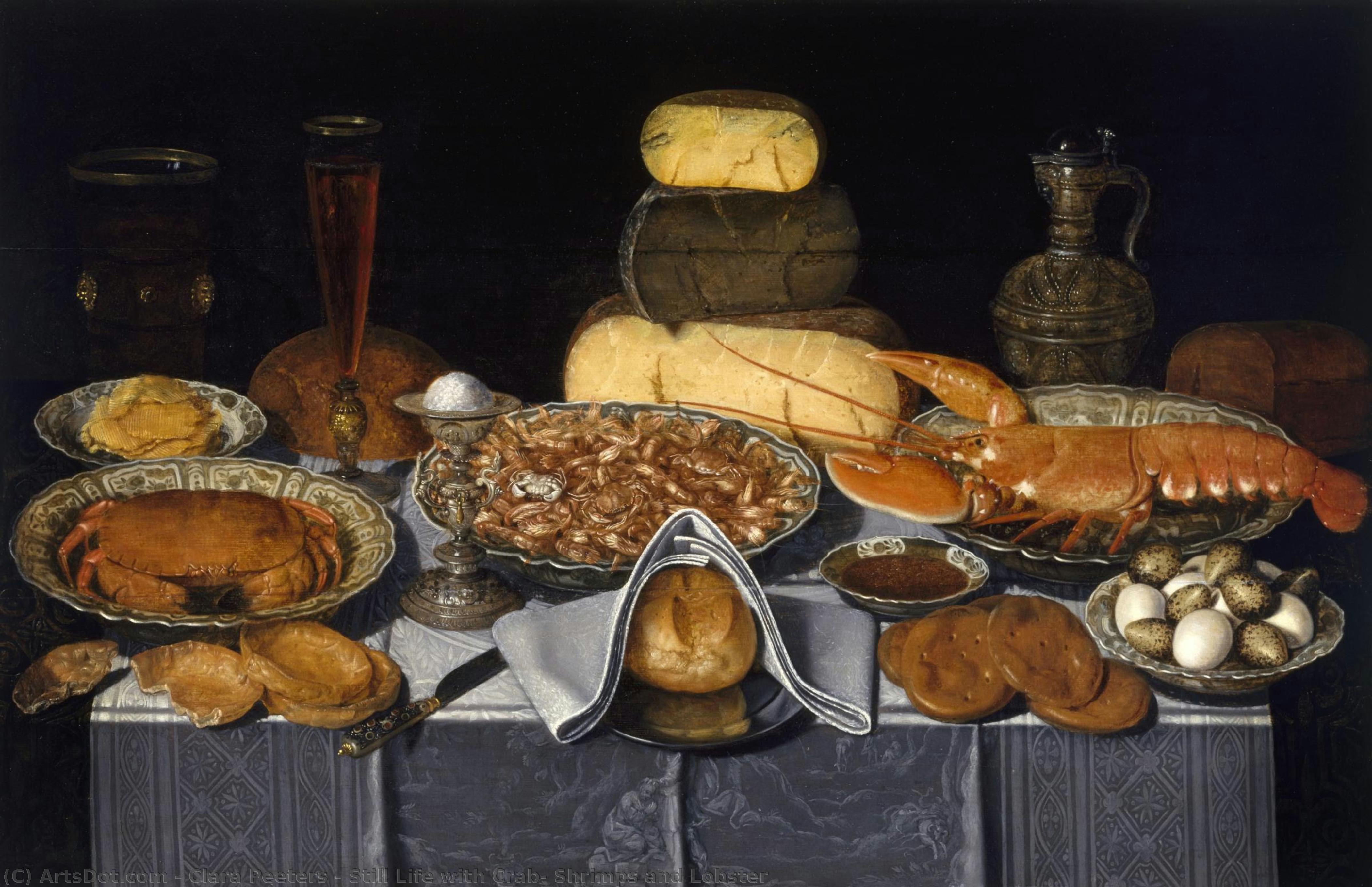 Still Life With Crab, Shrimps And Lobster — Clara Peeters
