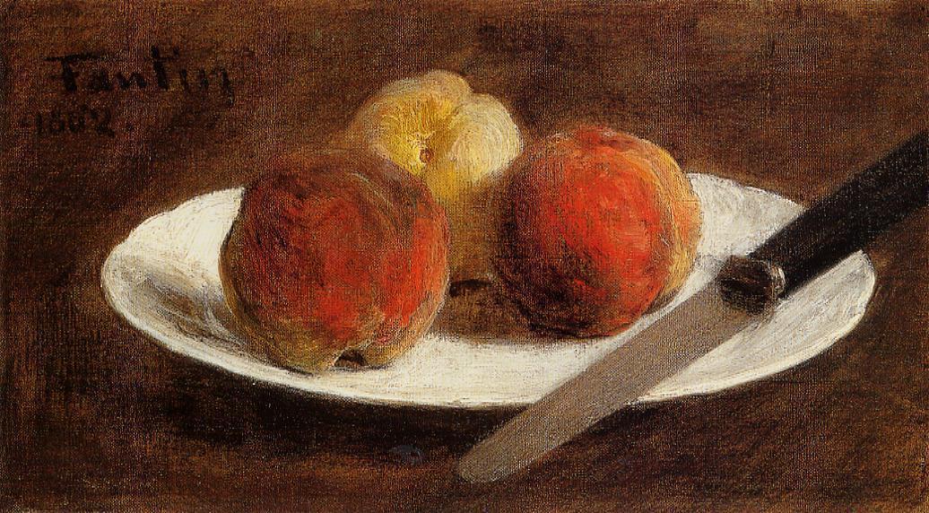 Plate Of Peaches — Henri Fantin-latour