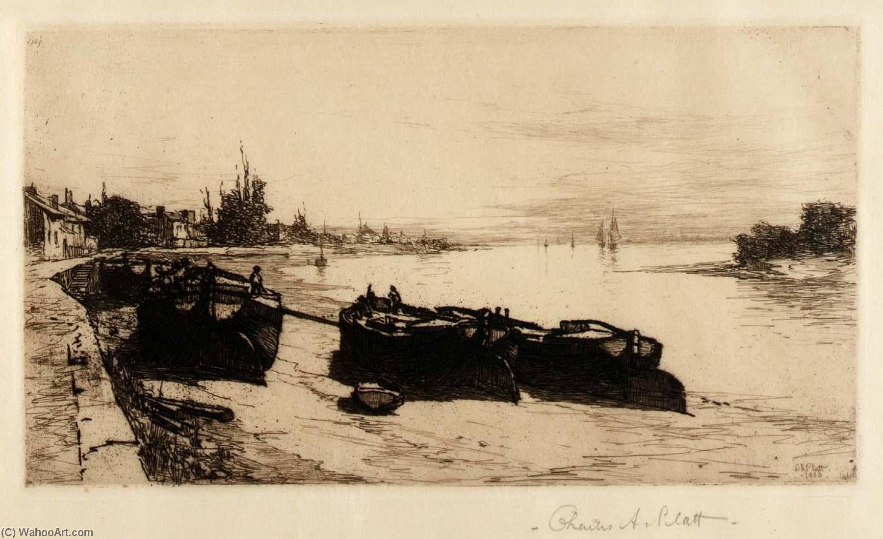 Canal Boats On The Thames — Charles Adams Platt