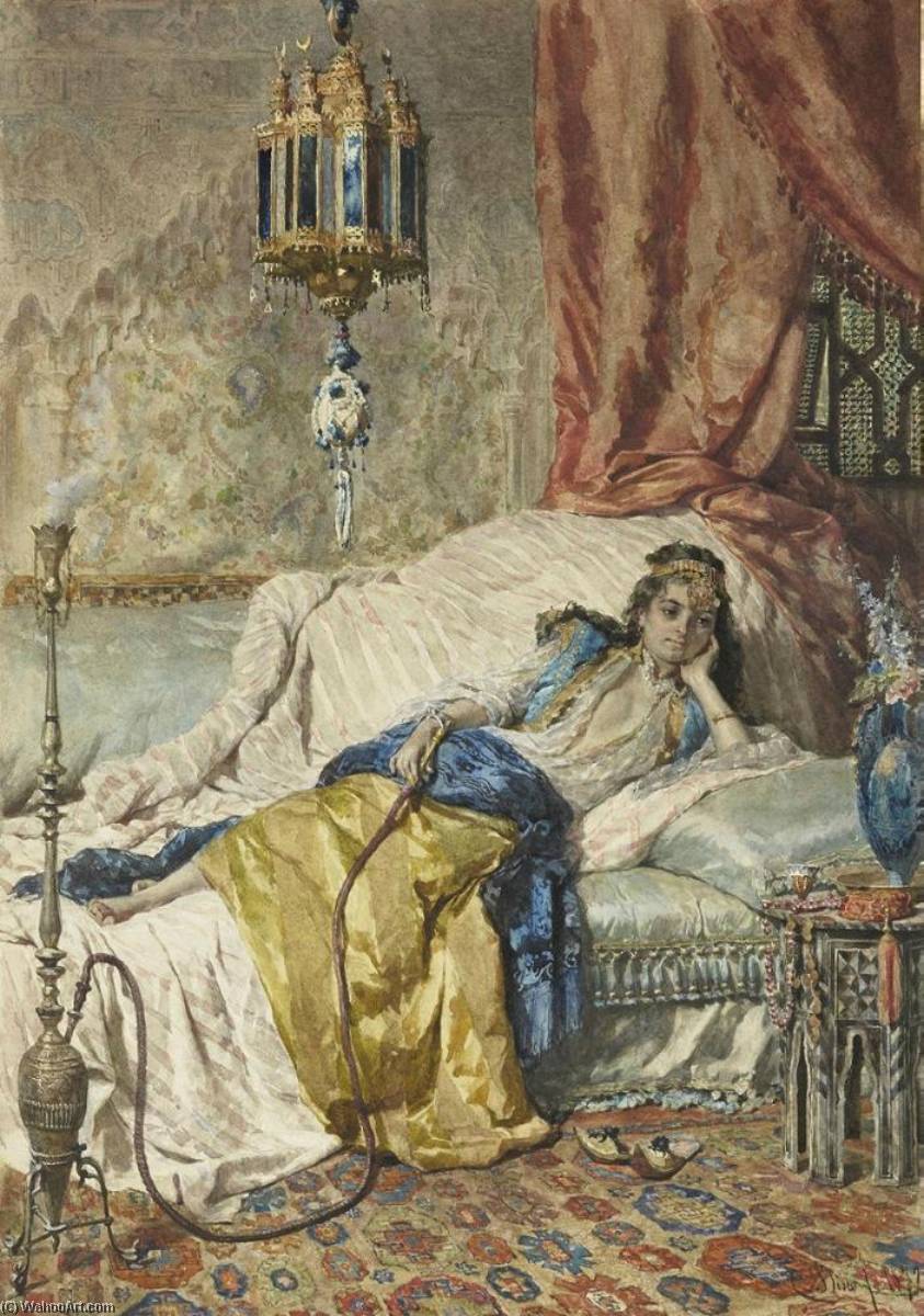 La Fumeuse De Narguilé — Cesare Biseo