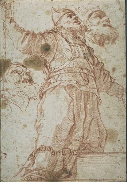 Zachary On His Knees, And Studies Of His Head — Mattia Preti