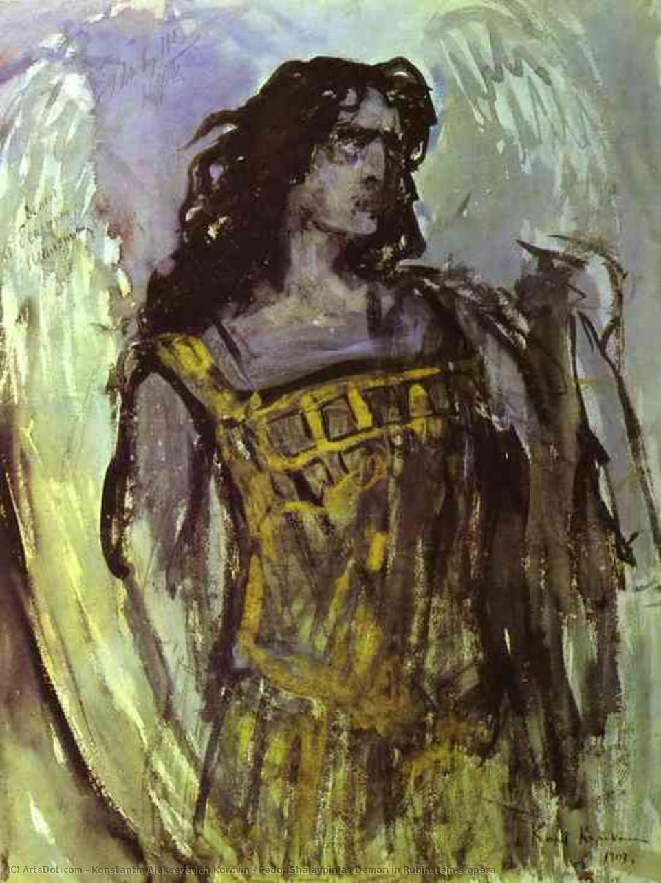 Fedor Shalaypin As Demon In Rubinstein`s Opera — Konstantin Alexeievitch Korovin