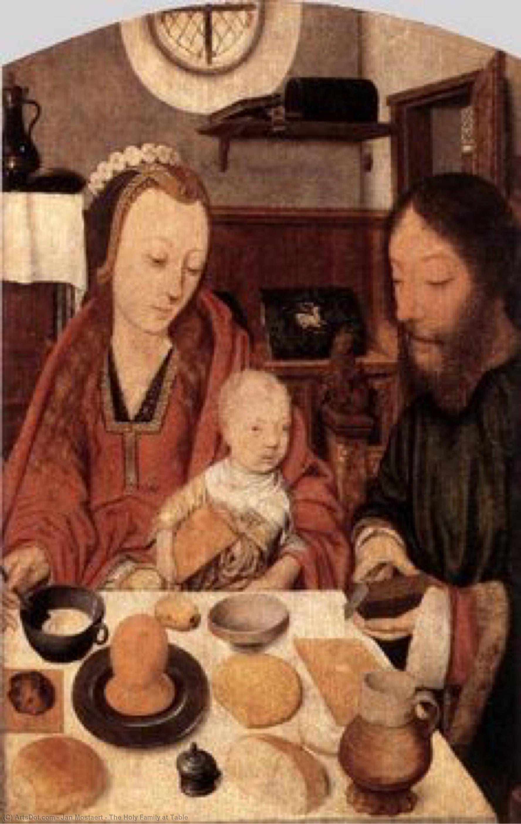 The Holy Family At Table — Jan Mostaert