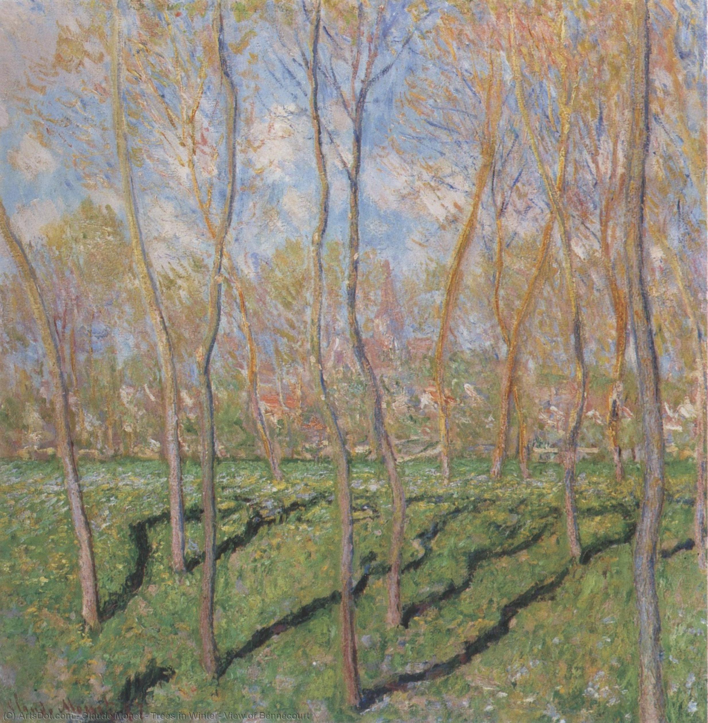 Trees In Winter, View Of Bennecourt — Claude Monet
