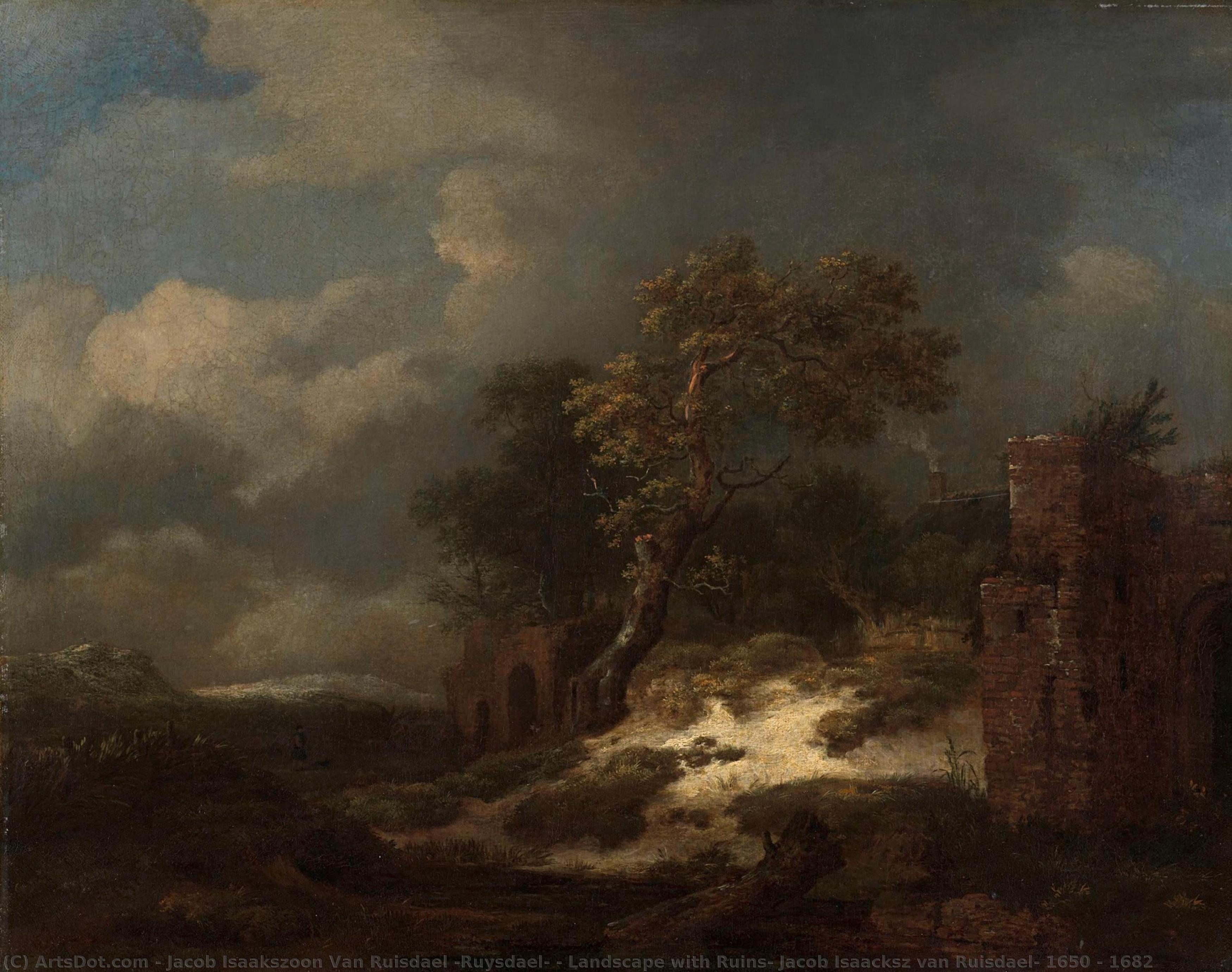 Landscape With Ruins, Jacob Isaacksz Van Ruisdael, 1650 - 1682 — Jacob Isaackszoon Van Ruisdael