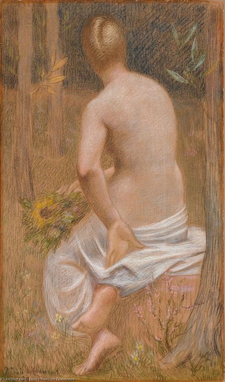Seated Female Figure Seen From Behind — Pierre Cécile Puvis De Chavannes