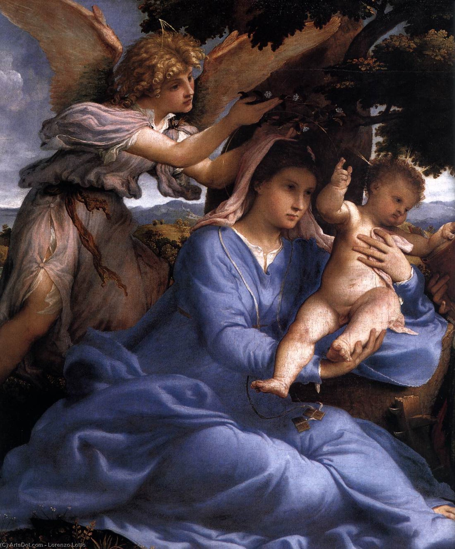 Madonna Mit Kind Mit Heiligen Und Einem Engel (detail) — Lorenzo Lotto