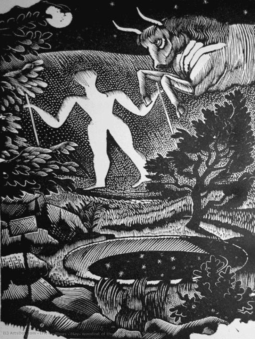 May, Woodcut Of The Long Man Of Wilmington — Eric William Ravilious