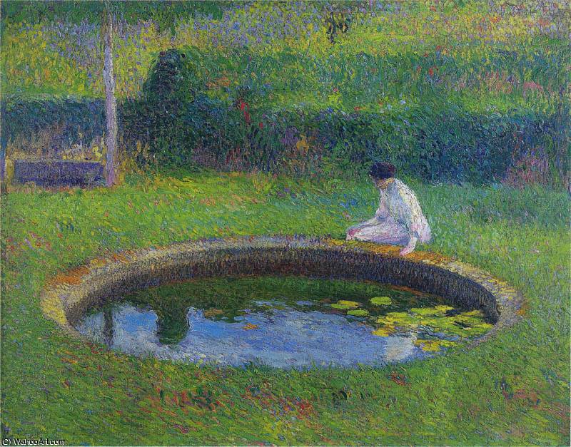 Madame Martin By The Pool In Marquayrol — Henri Jean Guillaume Martin