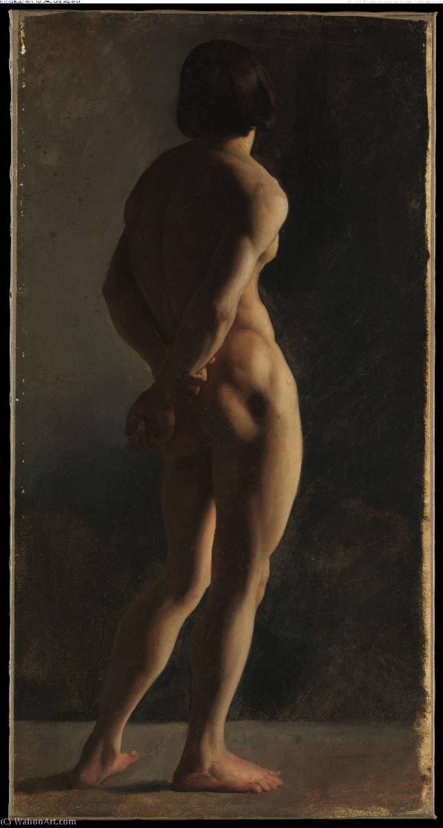 Male Nude, Seen From Behind — Hippolyte Jean Flandrin