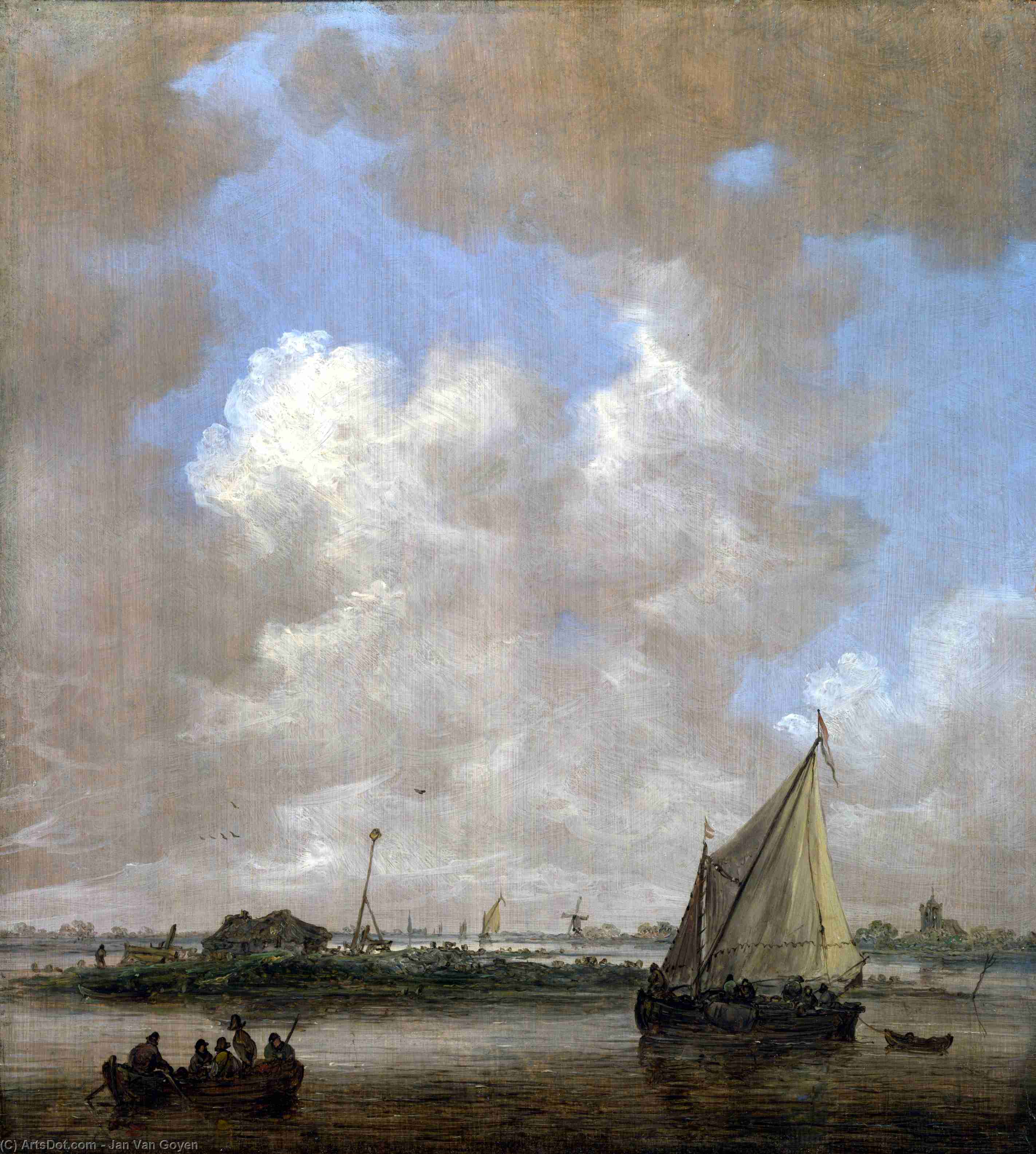 A River Scene, With A Hut On An Island — Jan Josephszoon Van Goyen