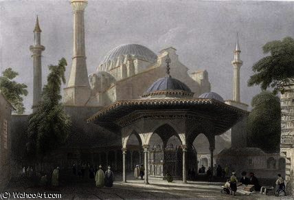 Court And Fountain Of St. Sophia — William Henry Bartlett
