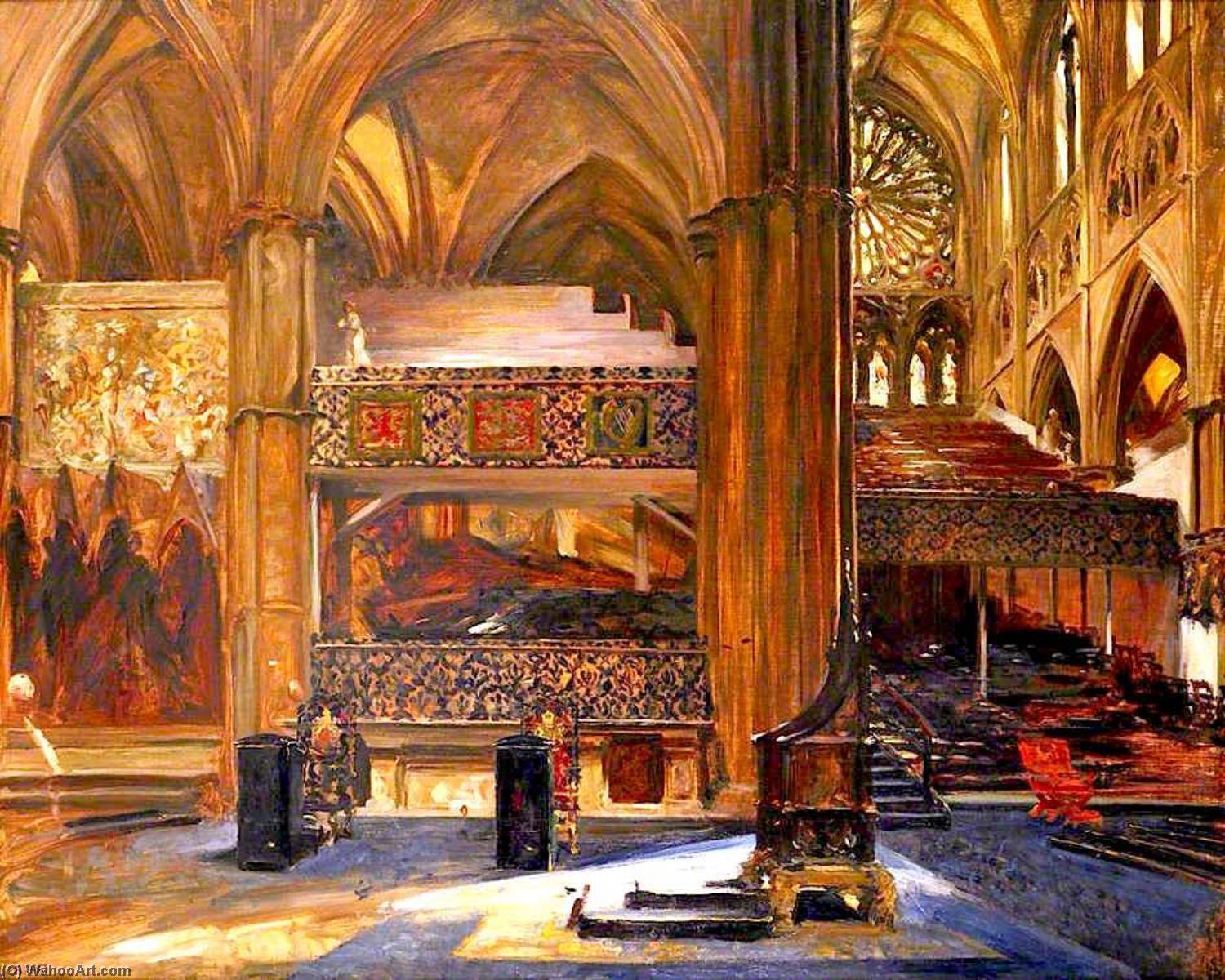 Interior Of Westminster Abbey, London, Looking Into The South Transept — John Henry Frederick Bacon