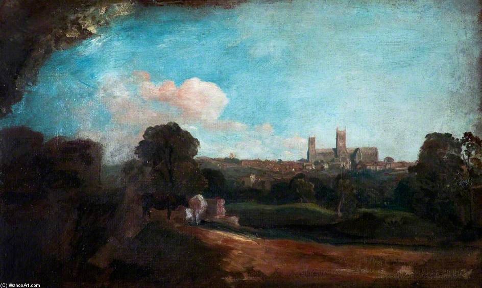 A View Of Lincoln From The South At Little Bargate — Peter De Wint