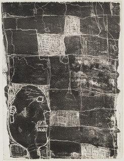 Profile Of A Man's Head In Front Of A Wall (tête D'homme De Profil Devant Un Mur) From The Supplementary Suite For The Book Les Murs By Eugène Guillevic — Jean Philippe Arthur Dubuffet