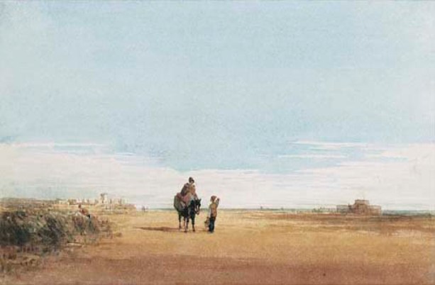 Figures On A Beach Near Rye, Sussex — David Cox