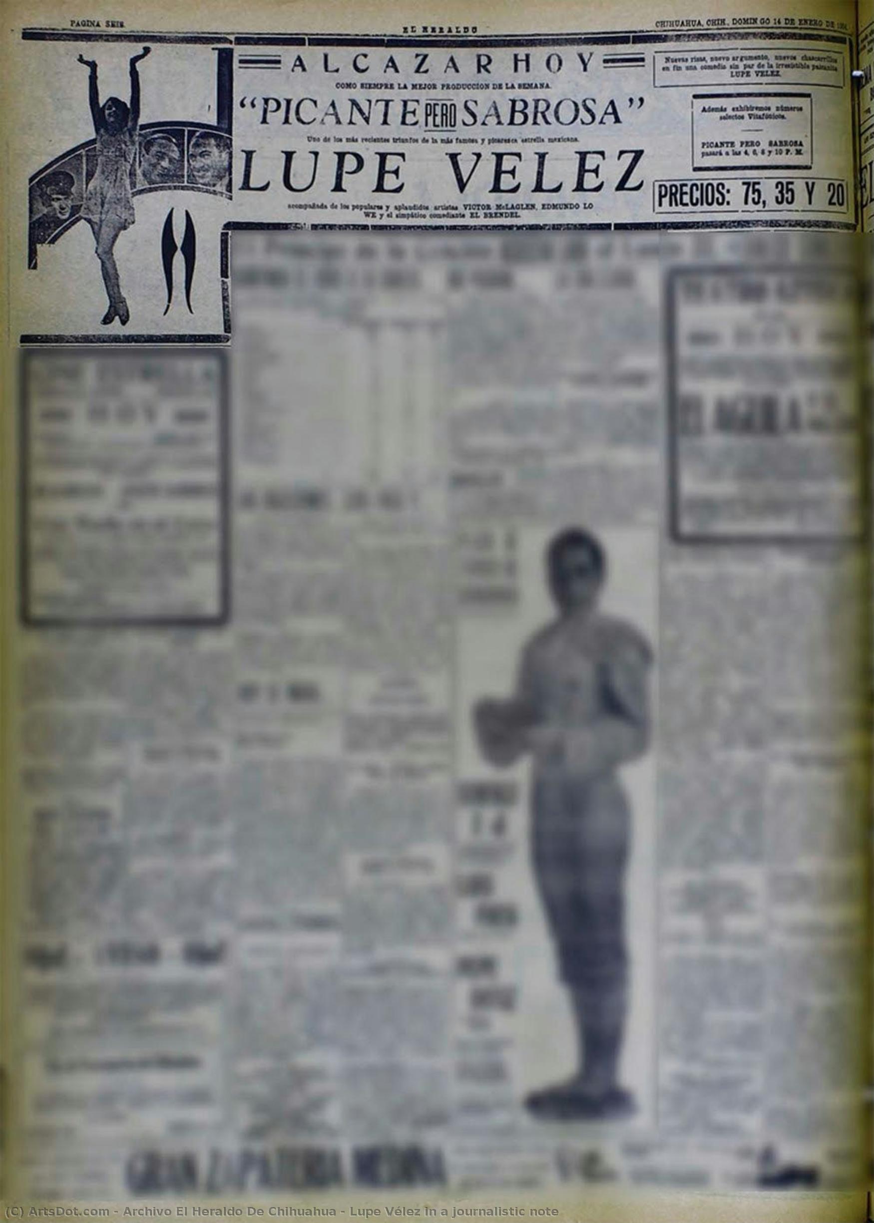 Lupe Vélez In A Journalistic Note — Archivo El Heraldo De Chihuahua
