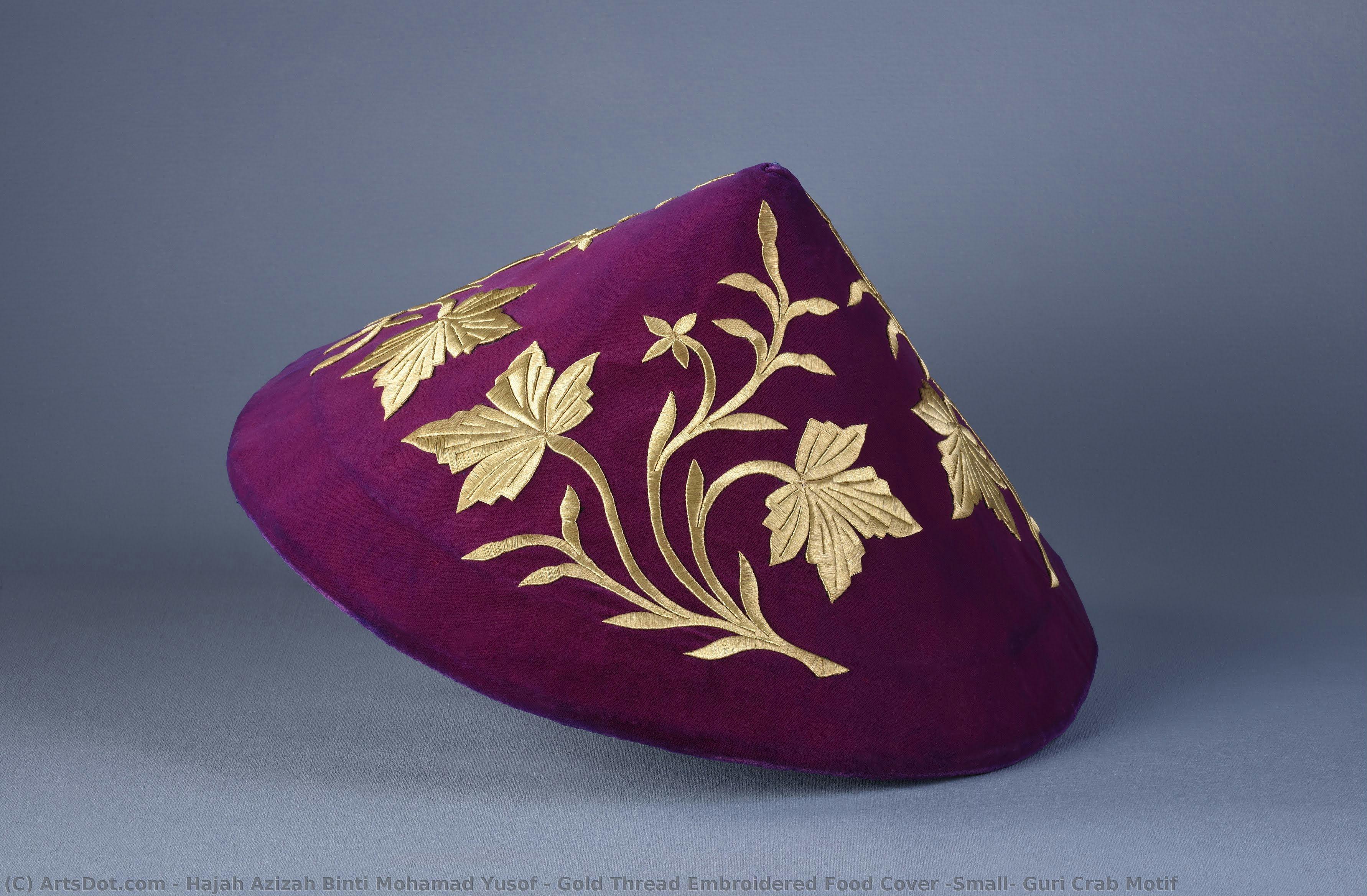 Gold Thread Embroidered Food Cover (small) Guri Crab Motif — Hajah Azizah Binti Mohamad Yusof