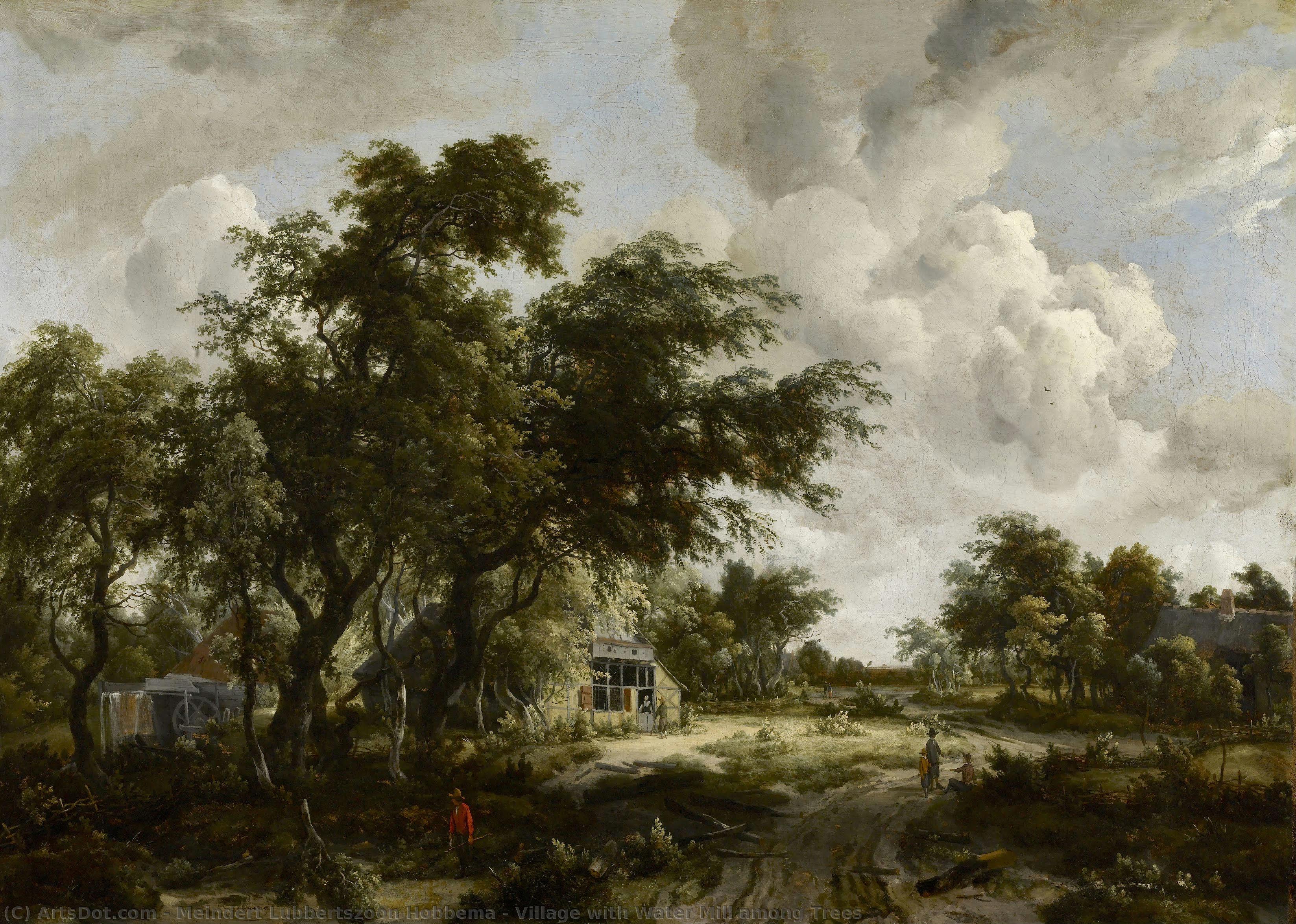 Село Са Механизом Воде И Дрвећима — Meindert Lubbertszoon Hobbema