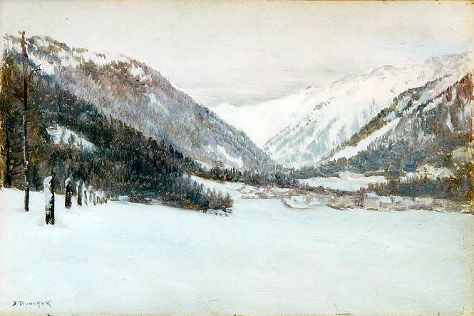 Chamonix L'hiver (titre Inscrit) — Joseph-félix Bouchor