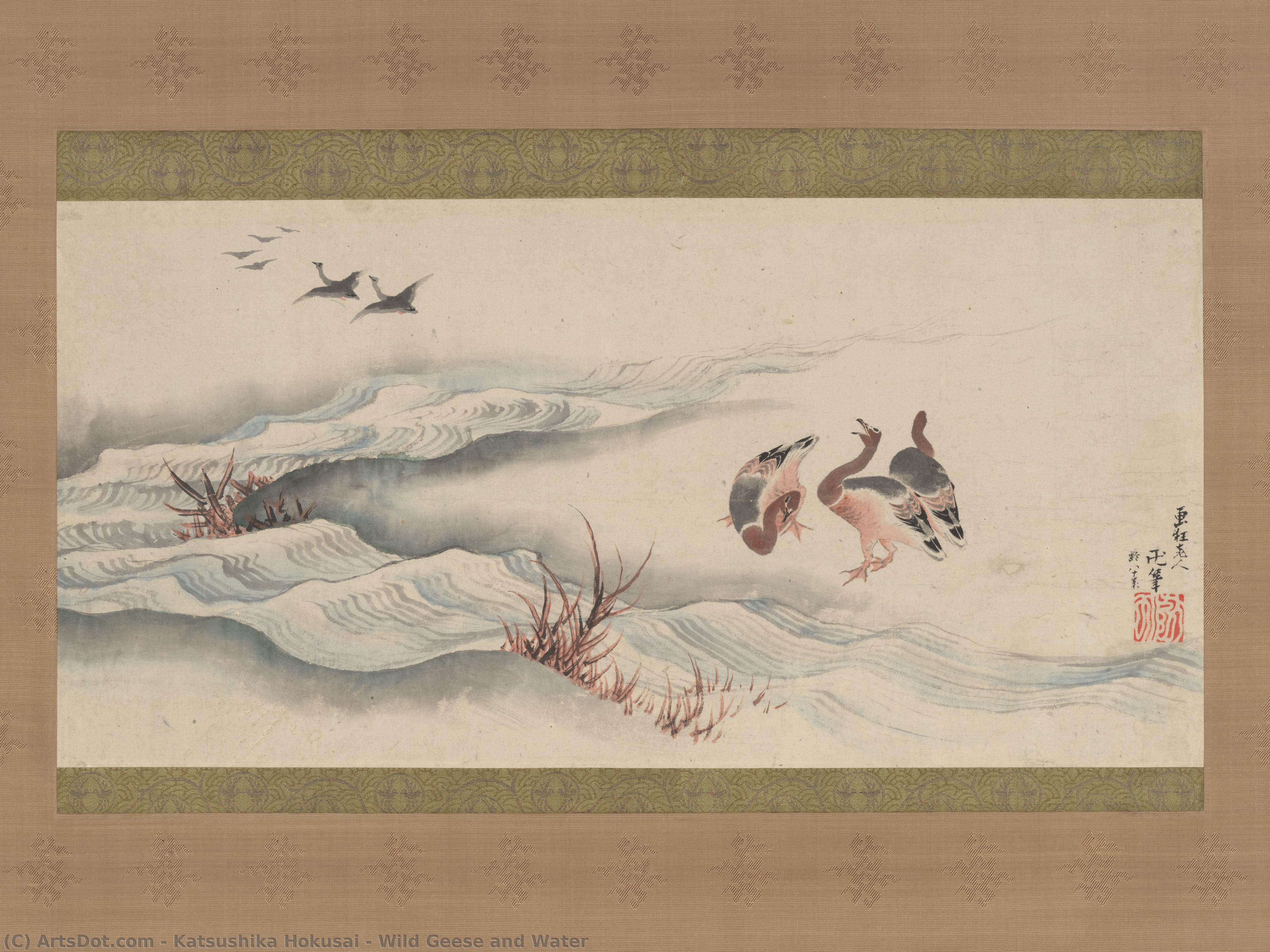 Wild Geese Und Wasser — Katsushika Hokusai