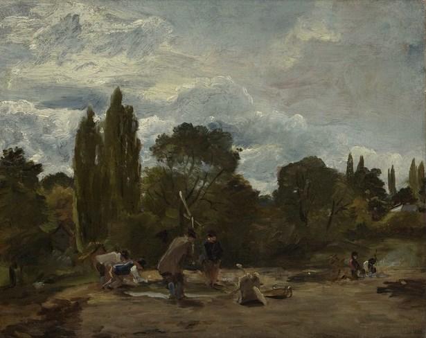 Flailing Turnip Heads, East Bergholt — John Constable