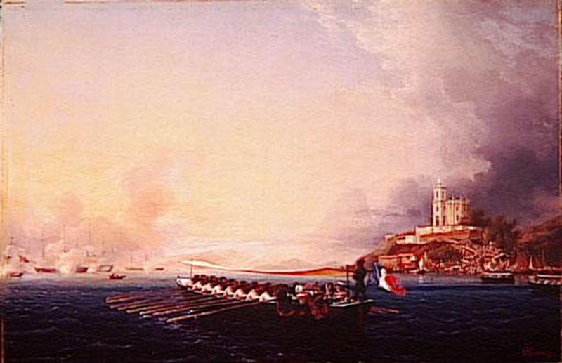Le Prince Et La Princesse De Joinville Quittant Rio De Janeiro Pour S'embarquer.mai 1843 — Ambroise Louis Garneray
