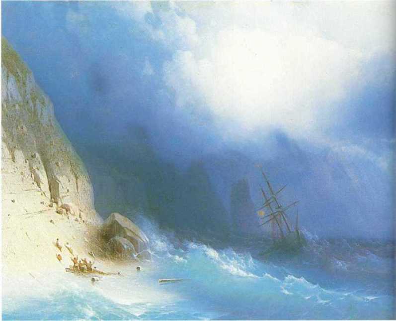 Das Schiffswrack In Der Nähe Von Felsen — Iwan Aiwazowski