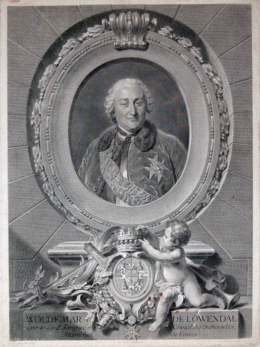 Portrait Of Ulrich Woldemar, Count Of Lowendal, Marshal Of France — Johann Georg Wille