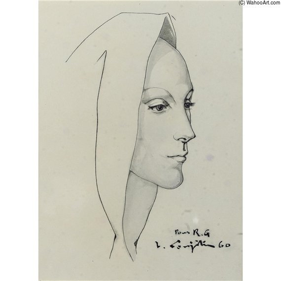 Visage De Femme Au Voile — Léonard Tsuguharu Foujita