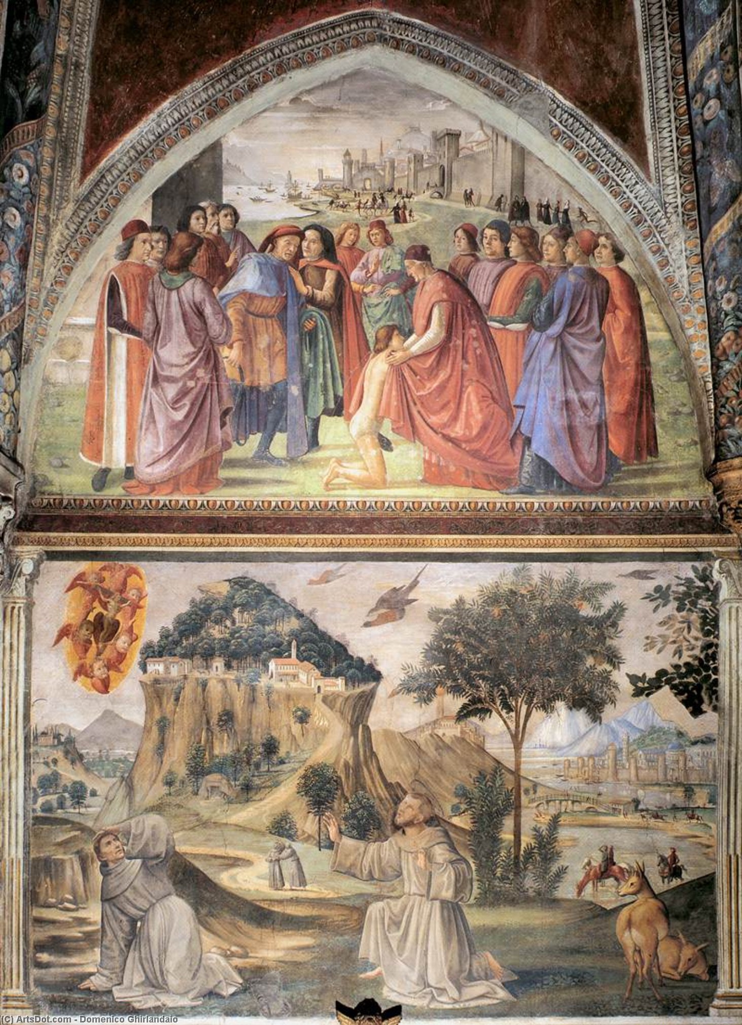 Pared Izquierda De La Capilla Sassetti (detalle) — Domenico Ghirlandaio