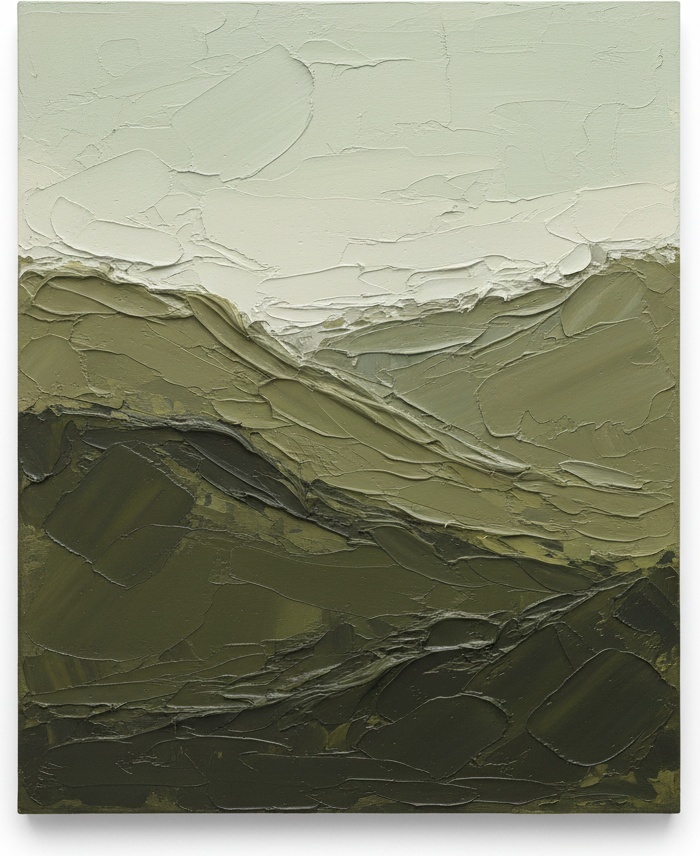 Monolithische Schichten Von Moos Und Schatten In Einer Meditativen Erdgebundenen Landschaft — David Moreau