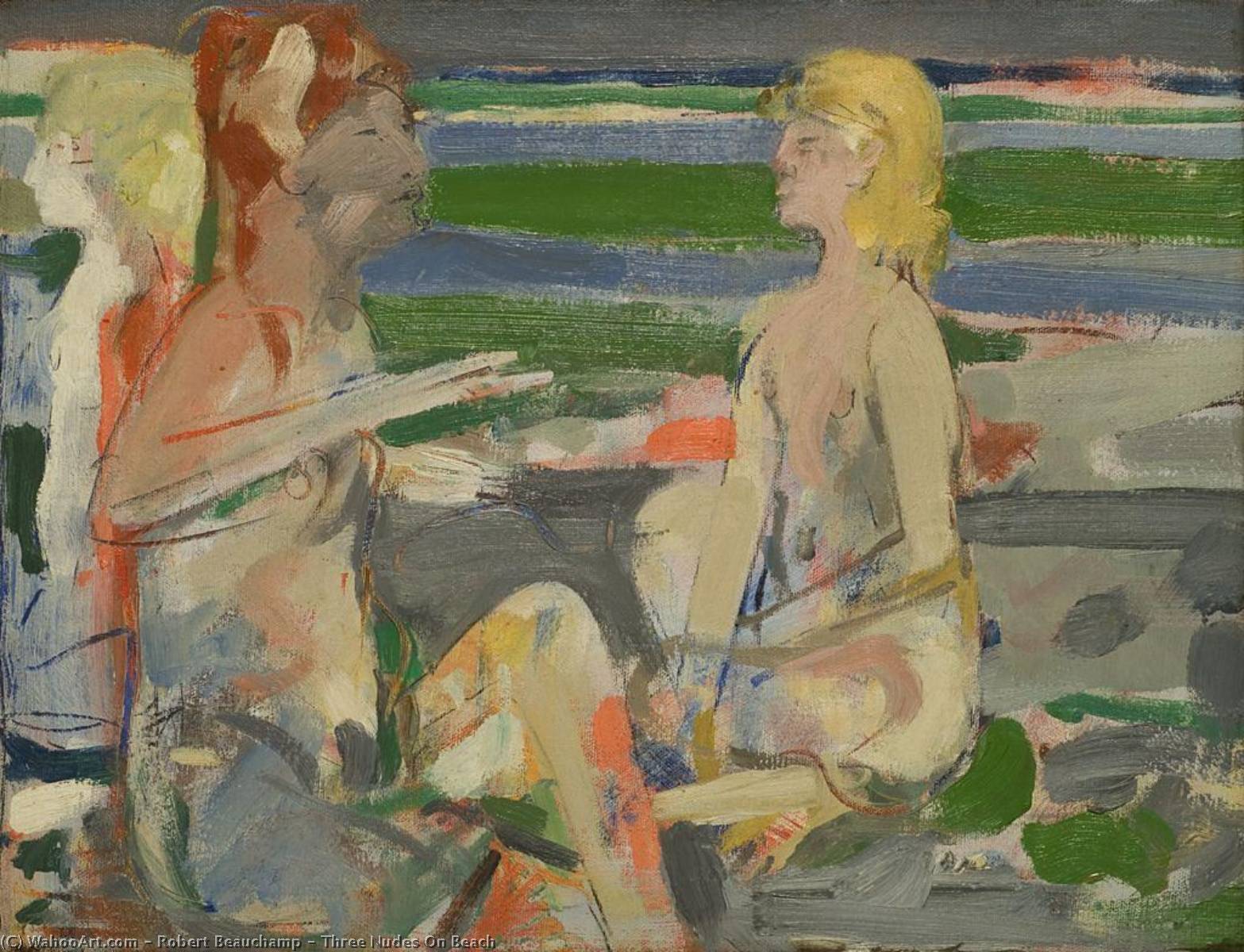 Three Nudes On Beach — Robert Beauchamp