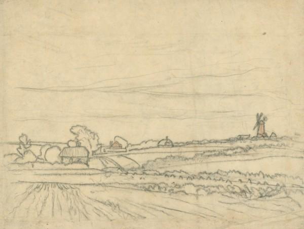 Landscape Study Relating To The Etching, 'clavering Fields' — ジョージ・クロースン