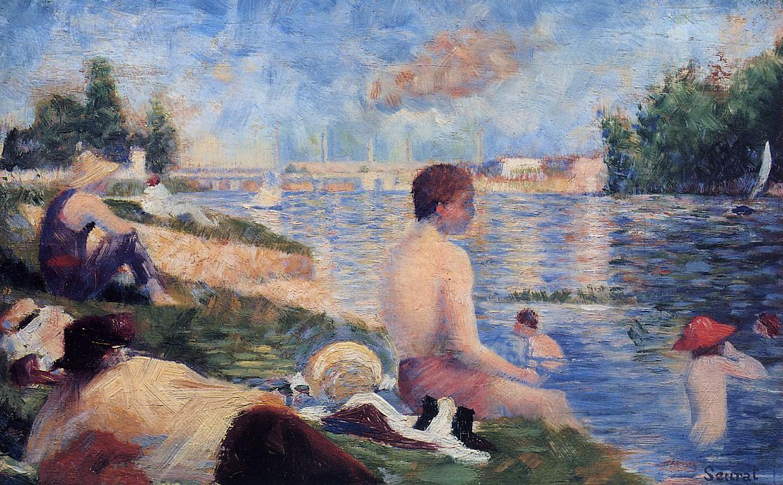 Final Study For Bathing At Asnieres — Georges Seurat