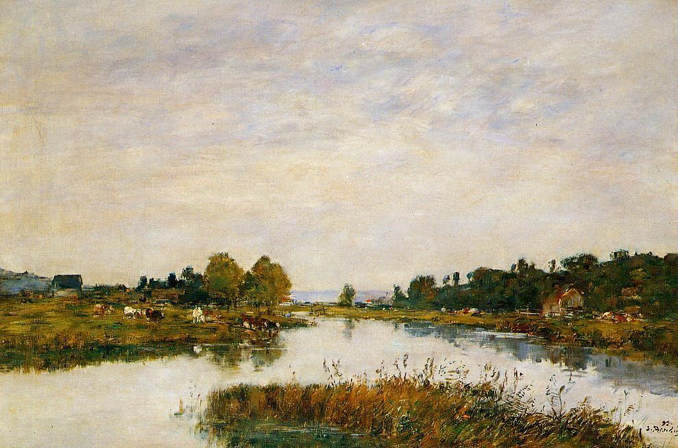 The Still River At Deauville — Eugène Louis Boudin