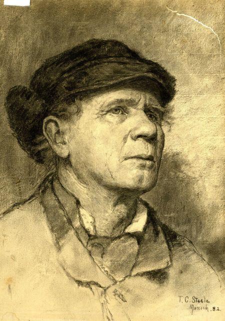 Portrait Of A Man Wearing A Cap — Theodore Clement Steele