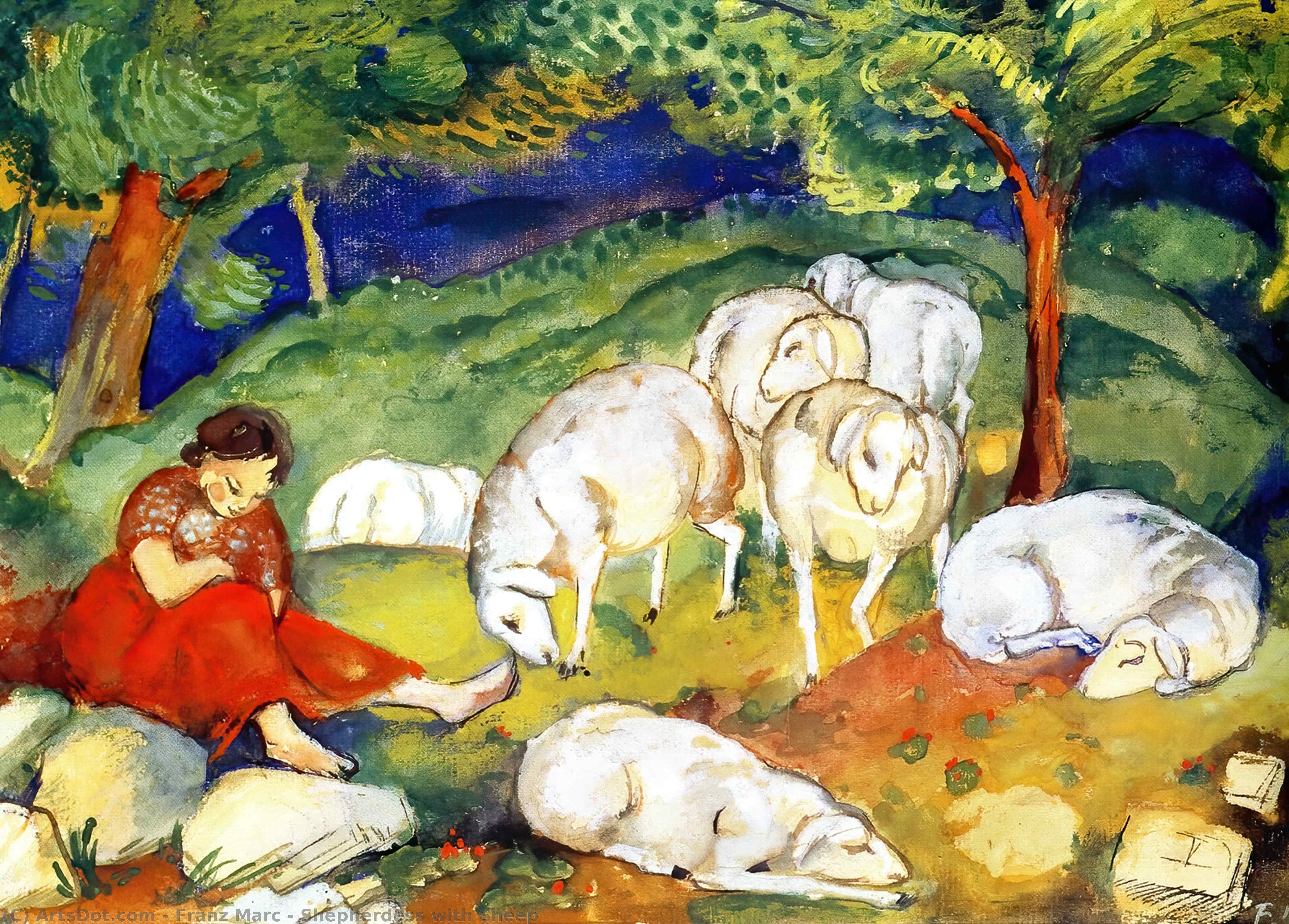Shepherdess With Sheep — Франц Марк