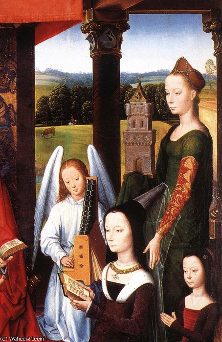 The Donne Triptych (detail 4) - (central Panel) — Memling, Hans