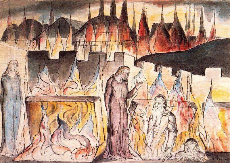 Dante Und Farinata Degli Uberti Sprechen — William Blake