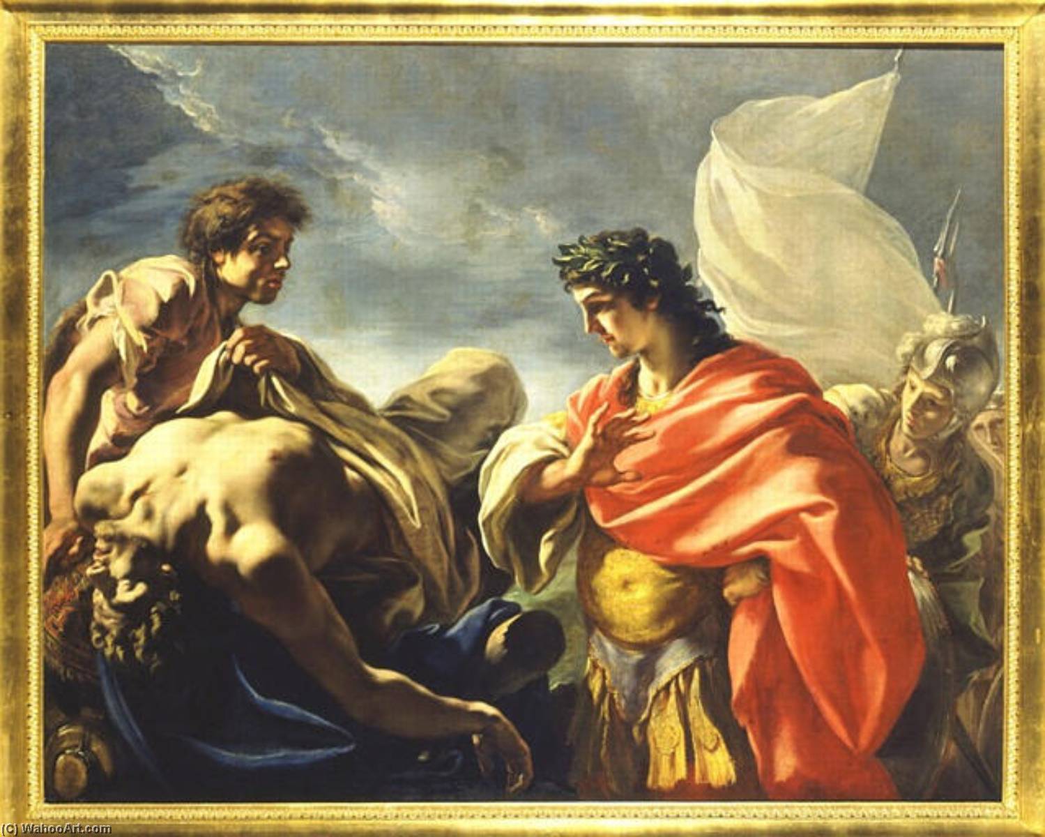 Achille Contemplant Le Corps De Patrocle (p. Rosenberg, 1971) Alexandre Devant Le Corps De Darius (titre Ancien) — Giovanni Antonio Pellegrini