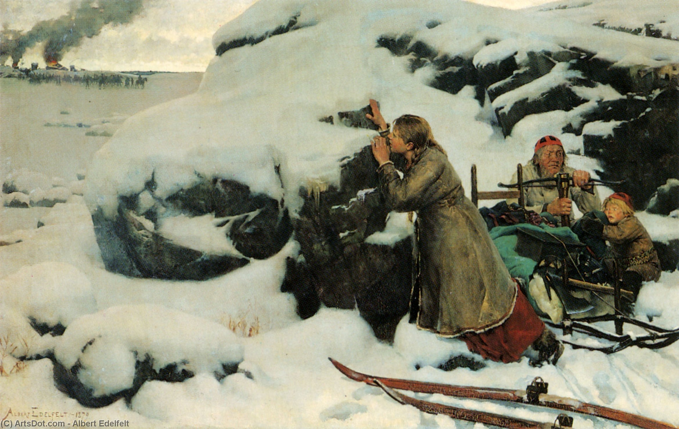 Burnt Village — Albert Edelfelt