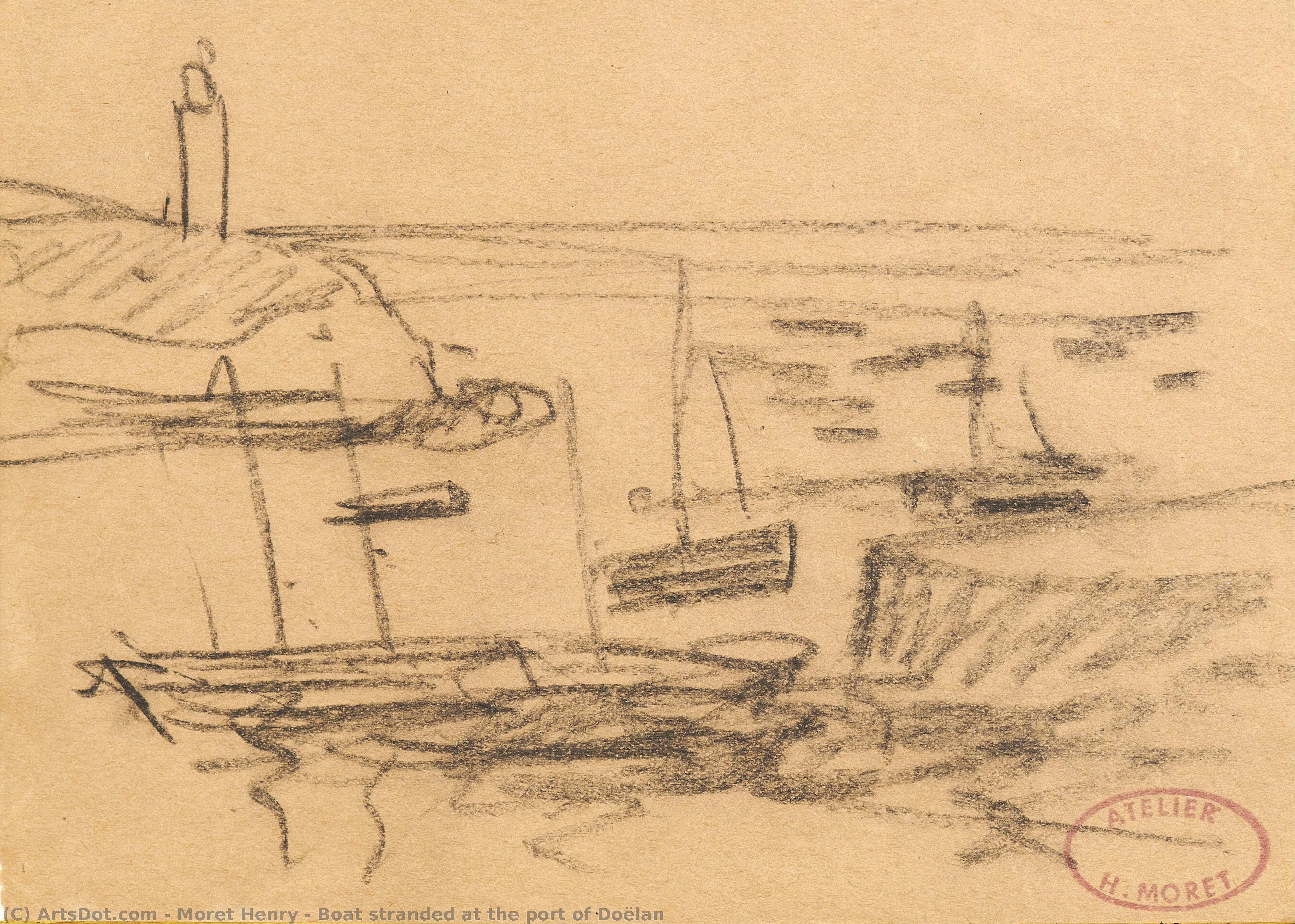 Boat Stranded At The Port Of Doëlan — Moret Henry