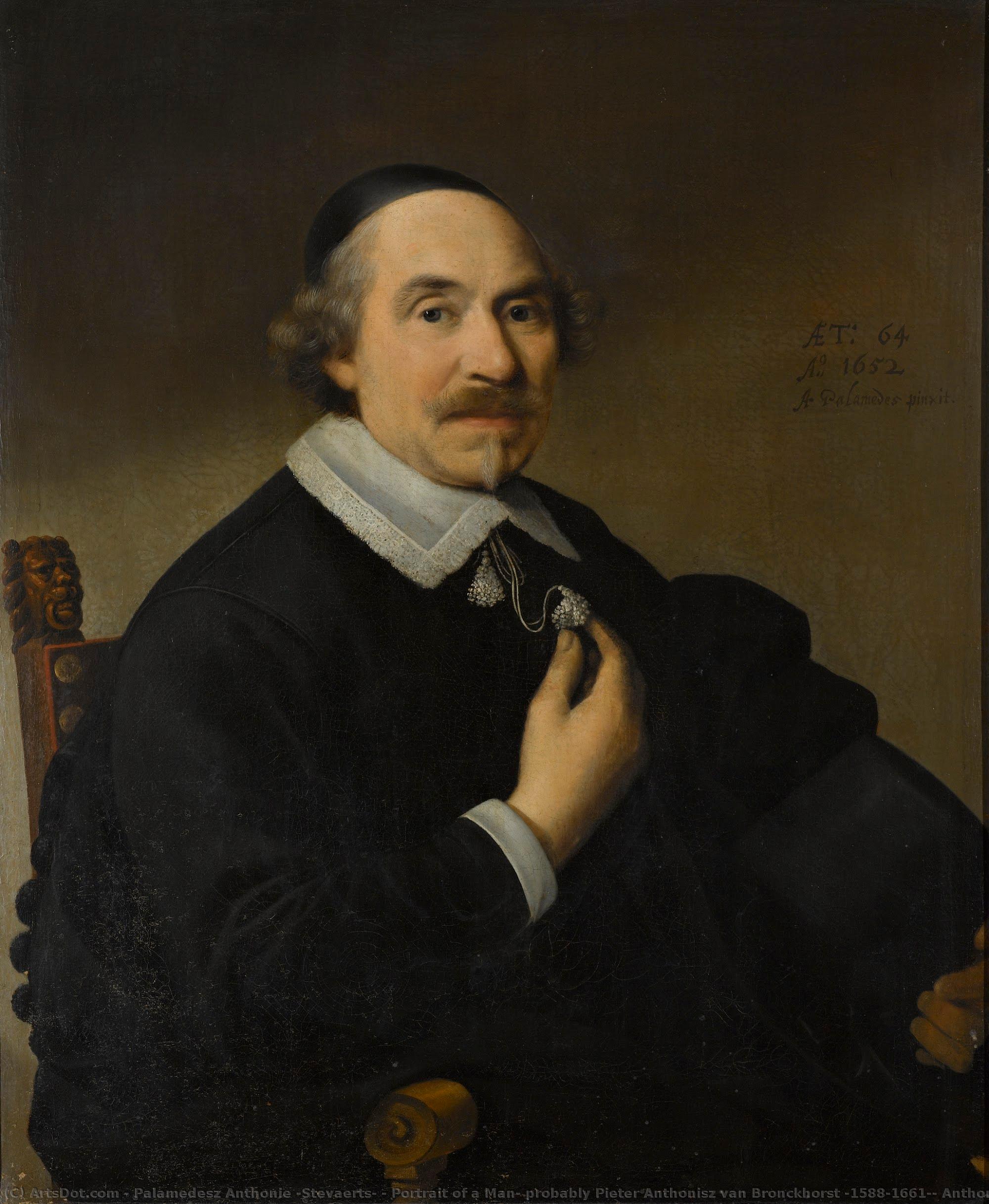 Portrait Of A Man, Probably Pieter Anthonisz Van Bronckhorst (1588-1661), Anthonie Palamedesz, 1652 — Palamedesz Anthonie (stevaerts)