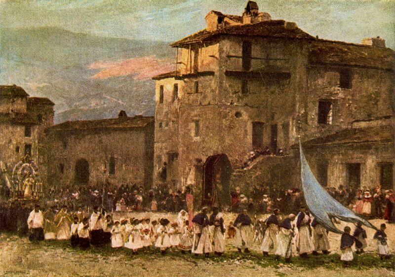 The Procession On The Day Of San Pedro — Mariano Barbasan